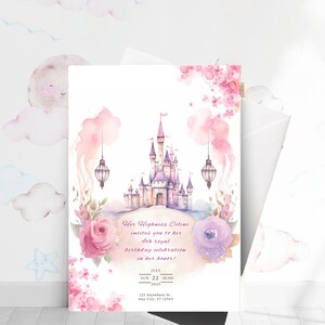 Princess birthday invitation for girls pink princess birthday party invite royal birthday invitation girl birthday printable princess invite