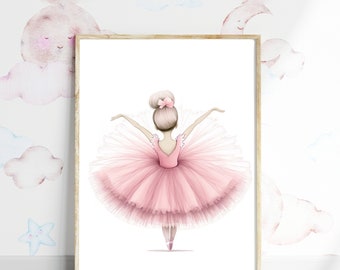 Ballerina Prints,Pink Nursery Decor,Ballerina Wall Art ,Ballerina Printable,Little Ballerina Printable,Ballerina Canvas,Ballerina Room Decor