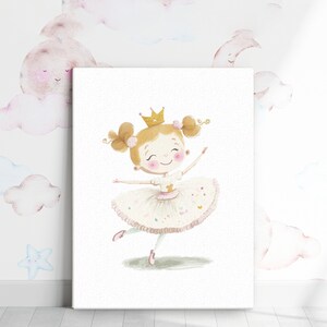 Crown Princess Thin Canvas, Girls Room Decor, Girls Nursery Decor, Princess Print, Princess Theme Nursery, Pink Nursery, Original wall art