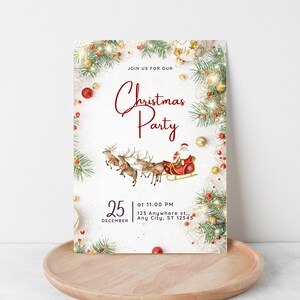 Christmas Invitation Download,Christmas Party Invite,Christmas Party,Christmas Invitation, Santa Printable,Holiday Party Invite,Santa Invite