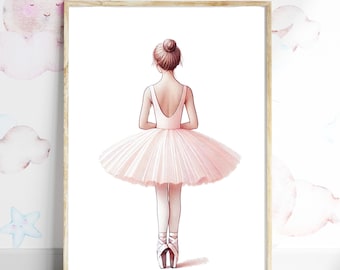Ballerina Art Print: Pink Ballet Nursery Decor