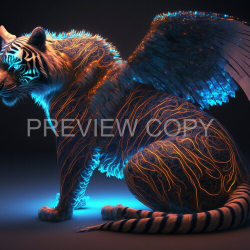 Winged Tiger Download Winged Tiger Instant Downloadable Etsy