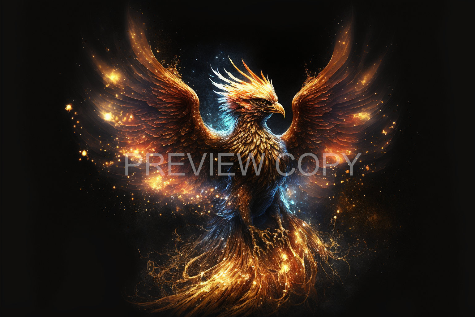 Buy Majestic Golden Phoenix Instant Downloadable Wallpaper Online ...