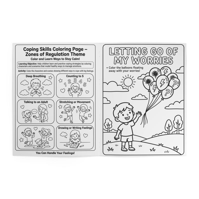 Social Emotional Learning Coloring Book for Kids, Feelings and Coping ...