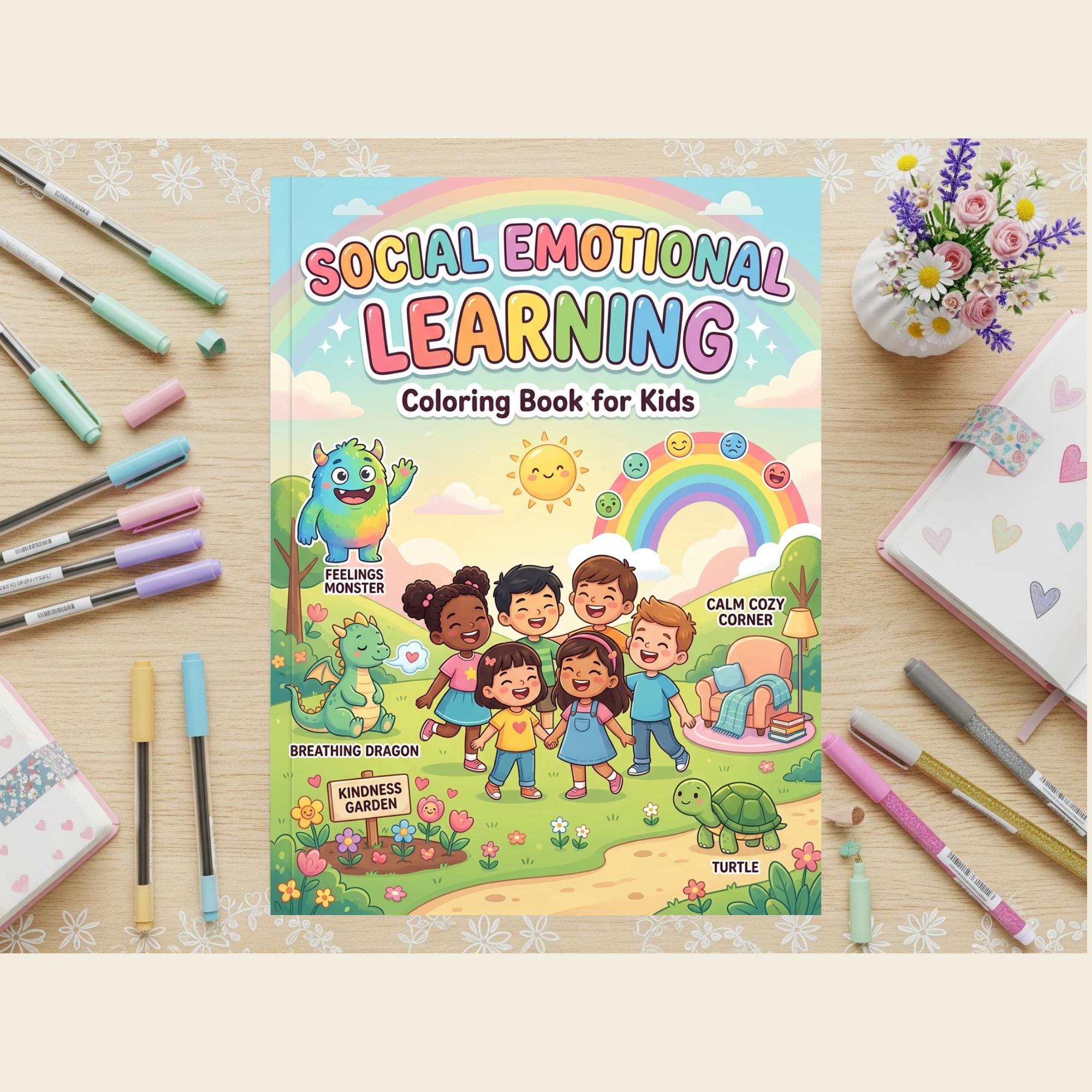 Social Emotional Learning Coloring Book for Kids, Feelings and Coping ...
