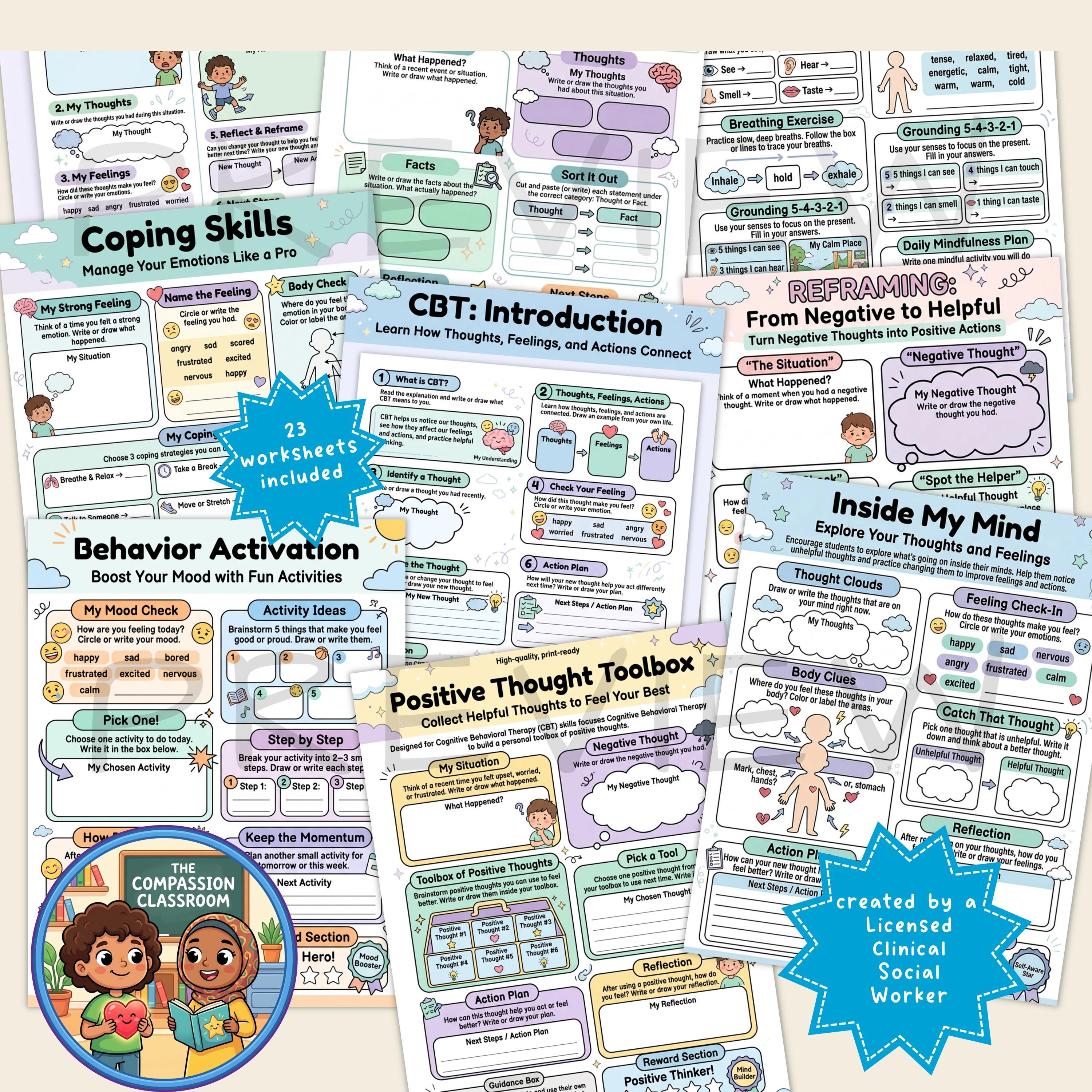 CBT Worksheets for Kids & Teens | Cognitive Behavioral Therapy ...