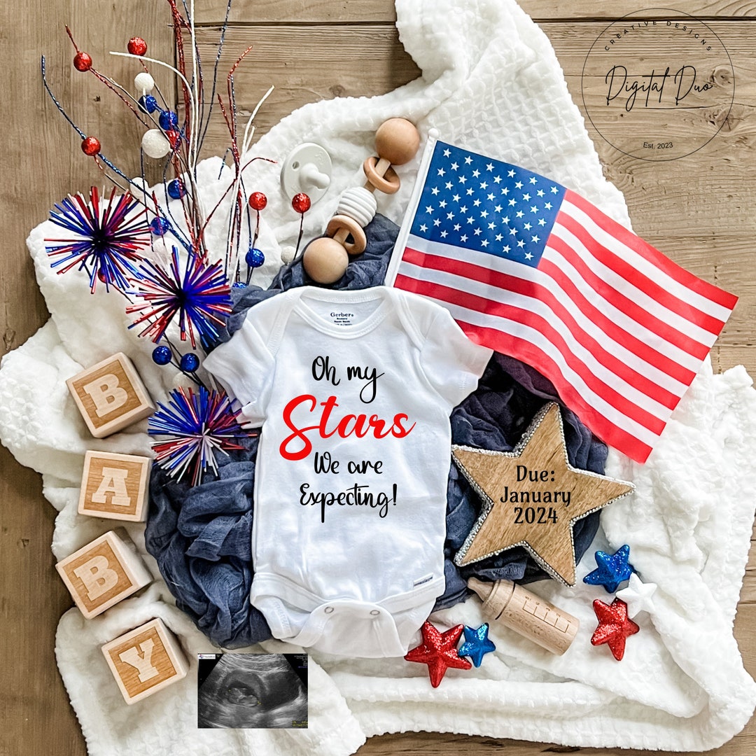 4th of July Pregnancy Announcement, July 4th Pregnancy Reveal, Digital ...