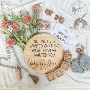 Rainbow Baby Digital Pregnancy Announcement, no one ever wanted anything more than we wanted you Baby Announcement,rainbow baby announcement