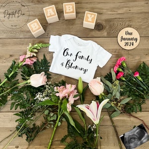 Summer Pregnancy Announcement, Baby Announcement, digital pregnancy announcement, simple baby Announcement, BABY REVEAL, floral baby reveal