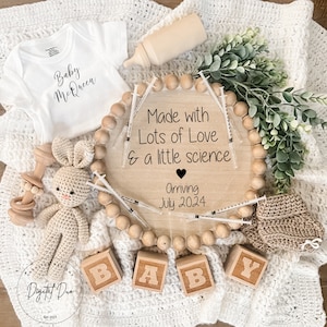 IVF Pregnancy Announcement Digital, ivf baby announcement, nuetral Pregnancy Reveal, Love & Science, Little Embryo That Could, IVF