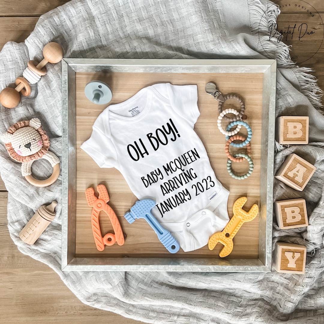 Blue Collar Baby Boy Pregnancy Announcement Baby Boy - Etsy