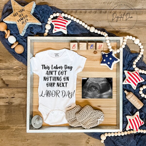 Labor Day Pregnancy Announcement Etsy