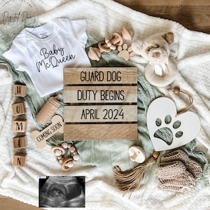 Chien de garde, mes parents m'offrent un humain, faire-part de grossesse chien, faire-part bébé fourrure, faire-part bébé thème chien, sexe