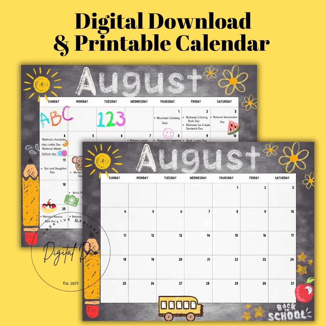 Download Printable August Calendar, August 2024 Calendar, Printable ...