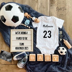 Pregnancy Announcement Soccer digital baby Announcement boy soccer Pregnancy reveal Pregnant Announcement Baby boy announcement digital