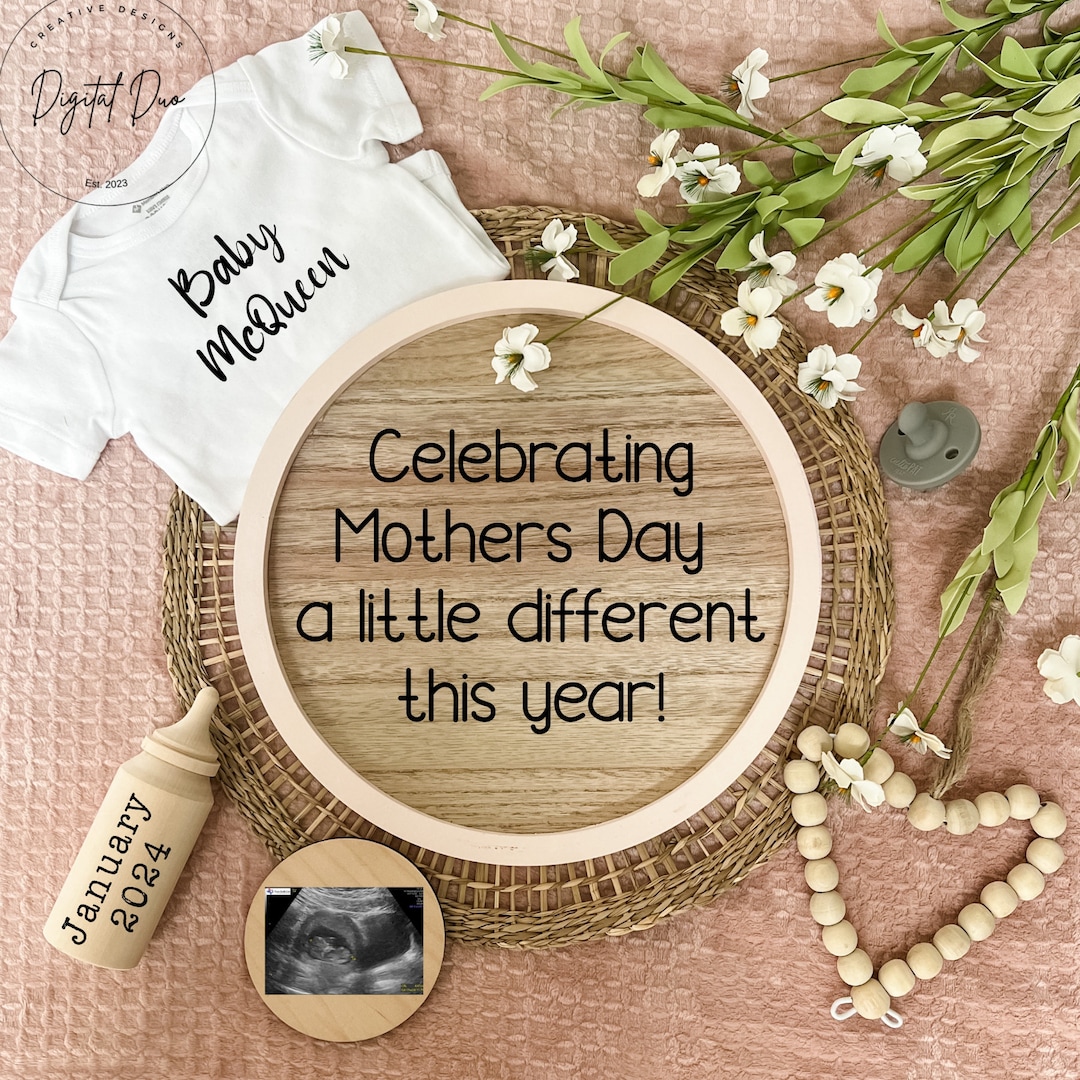 Mothers Day Baby Announcement, Digital Pregnancy Announcement, Mothers