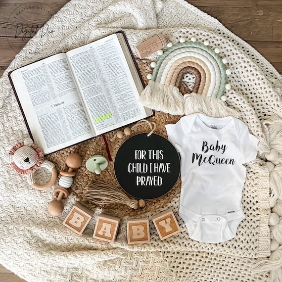 For This Child I Have Prayed Baby Shower Costume Bodysuit For This Child I Have Prayed Baby Shower Costume Bodysuit