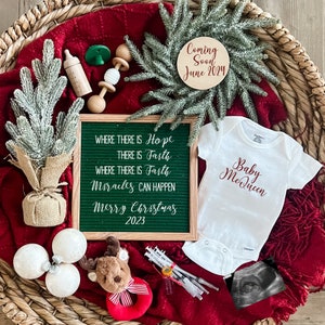 ivf pregnancy announcement digital christmas I&#39;ve baby announcement editable Pregnancy Announcement IVF Christmas baby announcement IVF