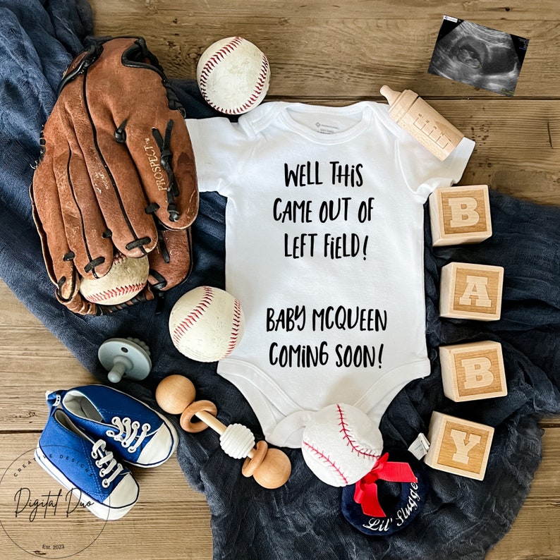 Baseball Pregnancy Announcement Sports Pregnancy Announcement Etsy