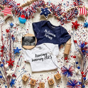 4th of July twin pregnancy announcement, July 4th twin Pregnancy Reveal Digital,  Social Media Pregnancy Announcement, summer baby reveal