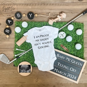 Golf Baby announcement, digital Golf pregnancy announcement Fathers Day baby announcement digital pregnancy announcement baby boy reveal