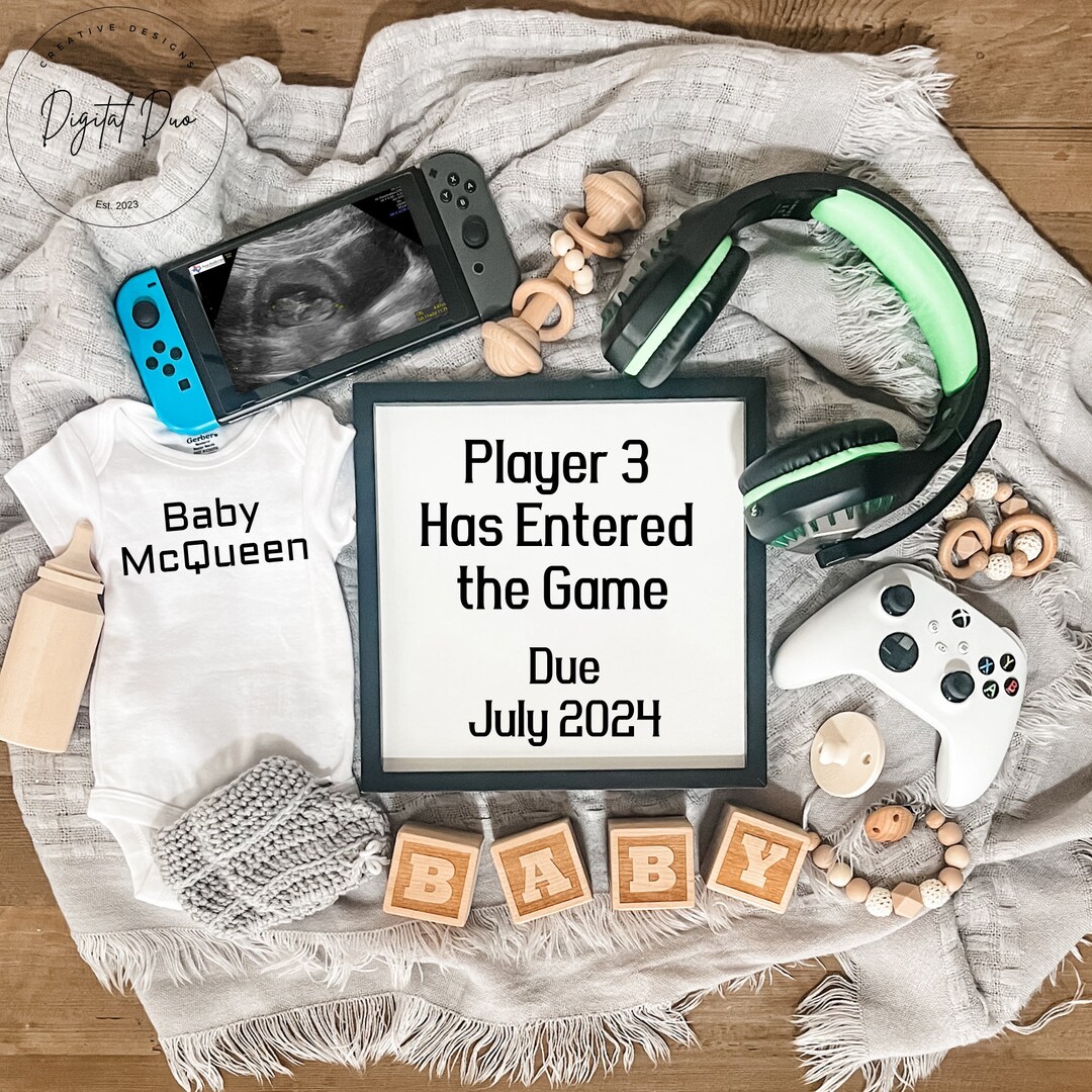 Video Game Pregnancy Announcement Digital Gamer Baby Announcement