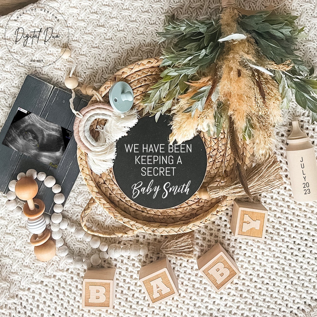 Gender Neutral Baby Announcement, Digital Pregnancy Announcement