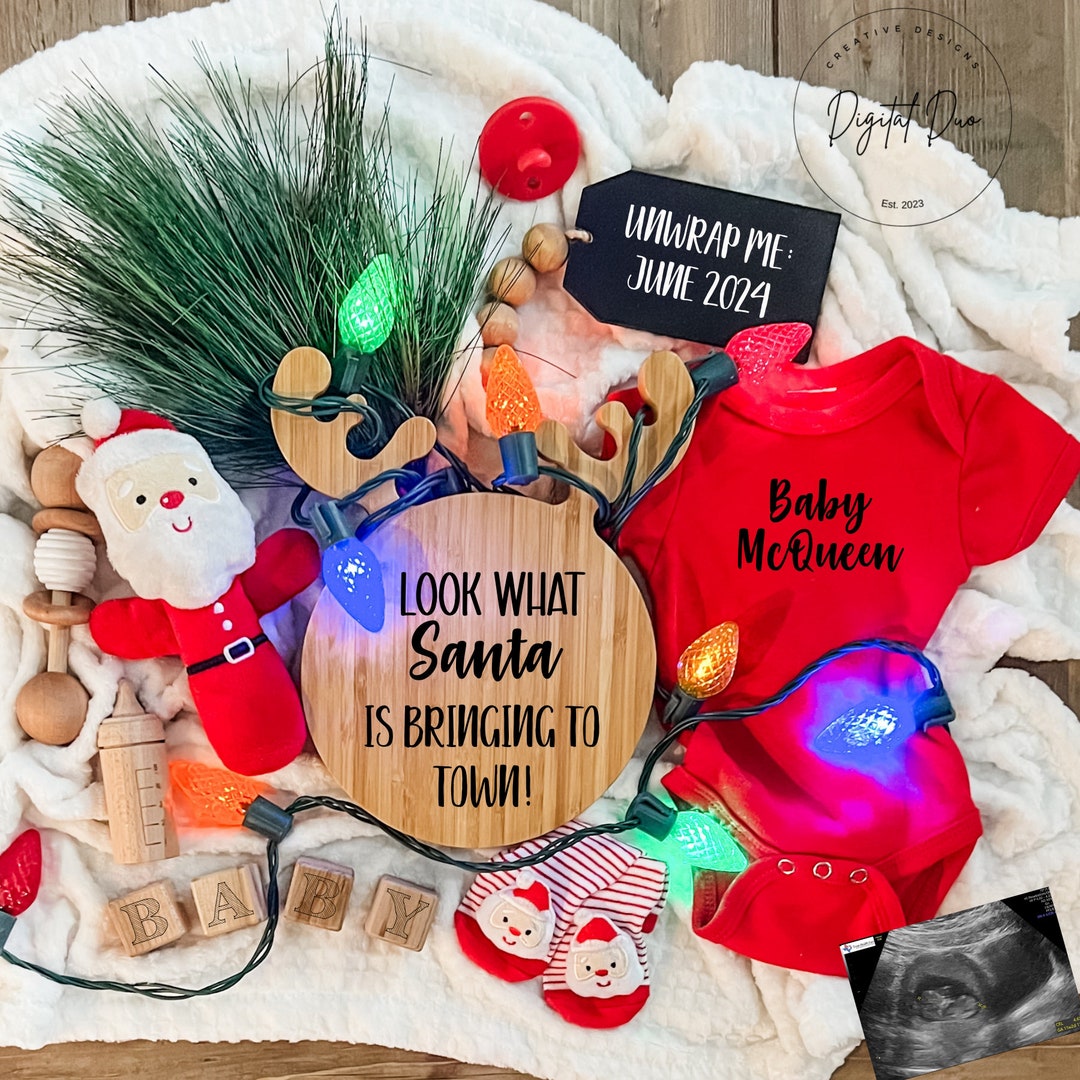 Christmas Funny Pregnancy Announcement Baby Announcement Etsy