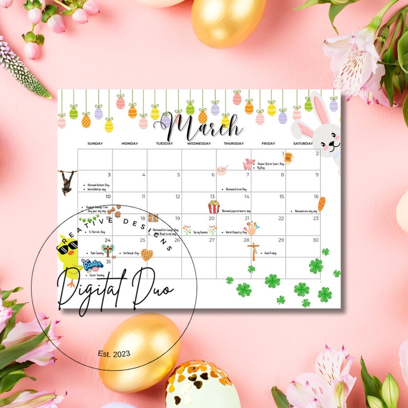 Download Printable March Calendar Weekly Planner Budget Menu Grocery ...