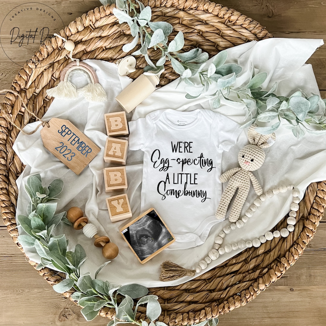 Easter Baby Announcement, Digital Pregnancy Announcement, Pregnant