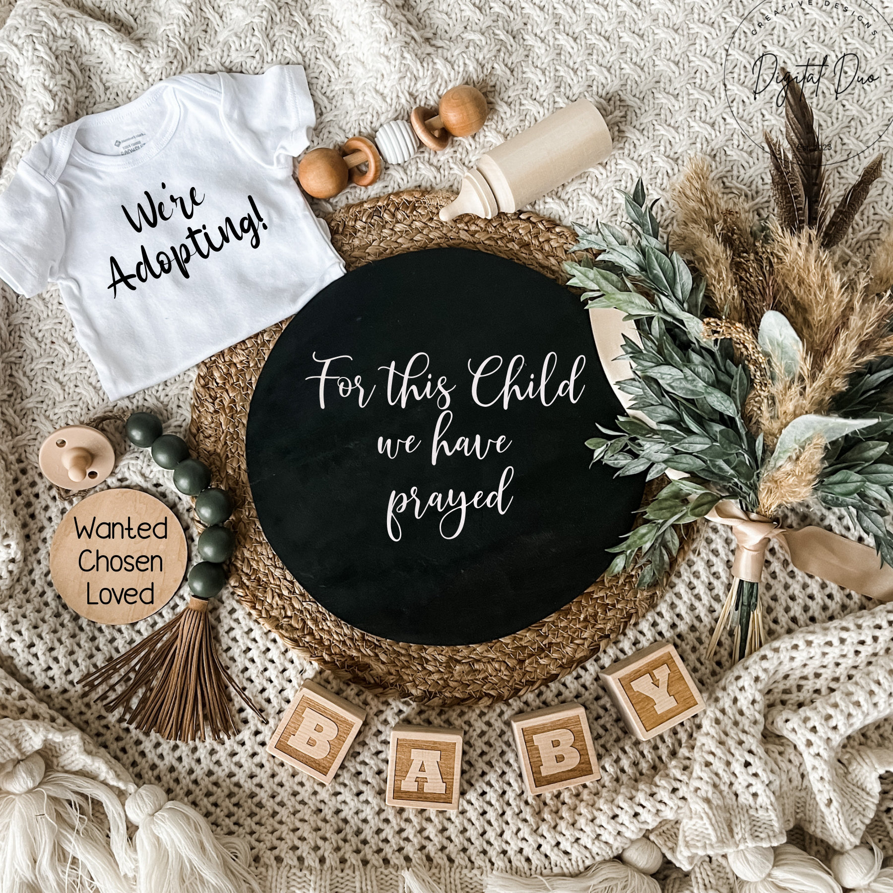 Christian Adoption Announcement: Digital Baby Reveal (digital Download) -  Etsy, image size:1800x1800