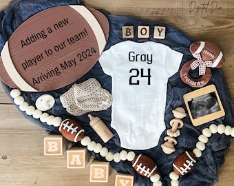 Football Pregnancy Announcement,  Sports Pregnancy Announcement boy Pregnancy Announcement, Pregnant Announcement, adding a new player to ou