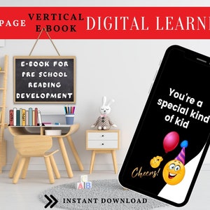 Childrens Book Digital Download, Mobile E Book for Key Stage 1 & 2 Reading Development, Preschool Learning Phonics and Spelling