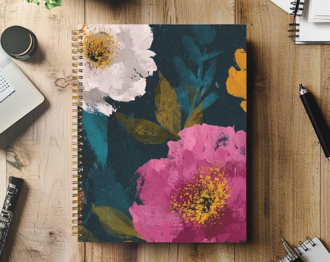 2026 & 2027 Planner Hardcover Spiral 8.5 x 11 In Black or Gold Spiral Binding