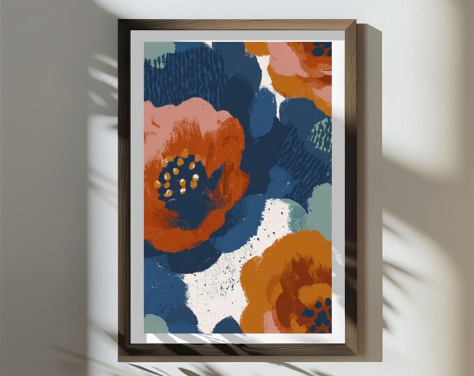 Oversized Floral Wall Art Print – Modern Flower Design (Digital Download)