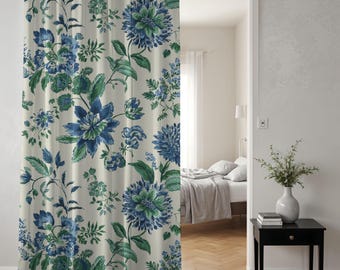 Artisan Window Curtains - Single Panel Or Pair | Sheer Or Blackout In Garden Fancy At The Seaside