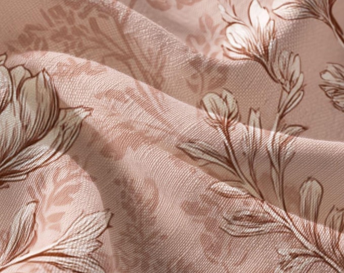 Vintage Floral Pattern Fabric Combed Cotton Pima | Blush Botanical Print