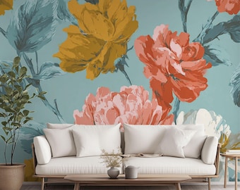 A Late Afternoon in Provence | Wall Mural Digital Download, Large Floral Print File, Bold Home Decor, Interior Design, Maximalist Wall