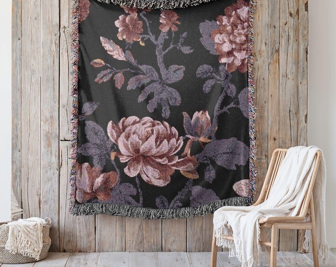 Statement Heirloom Cotton Woven Throw,  A Bold, Curated Textile for Modern Interiors in Lush Garden in the Afternoon