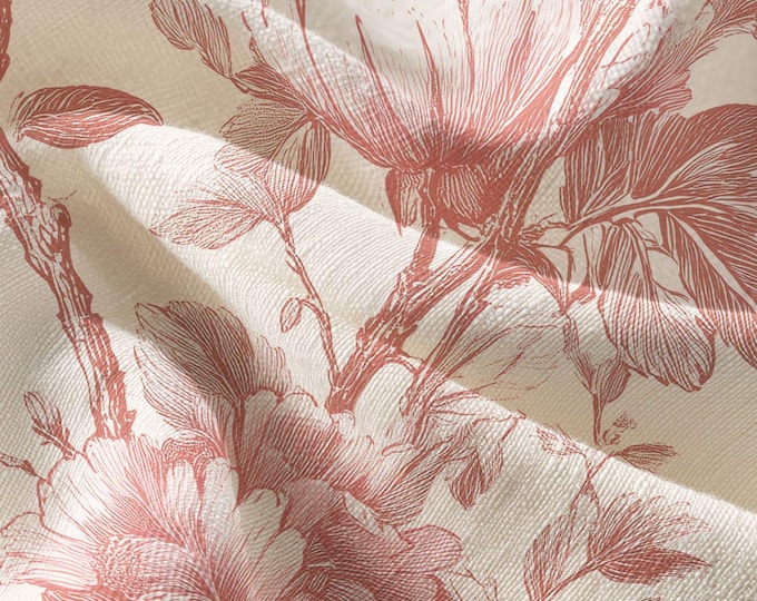 Pima Cotton Fabric, Blushing Bride Garden Toile, Apparel & Home Decor