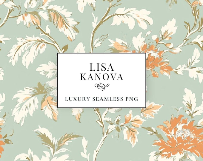 Floral Damask Seamless Pattern – Luxury Vintage Fabric Design (PNG, Digital Download)