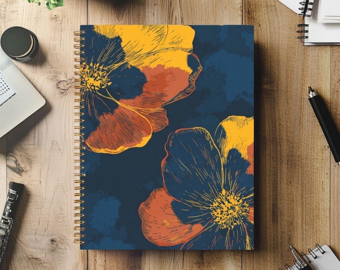 2026 & 2027 Planner Hardcover Spiral 8.5 x 11 In Black or Gold Spiral Binding