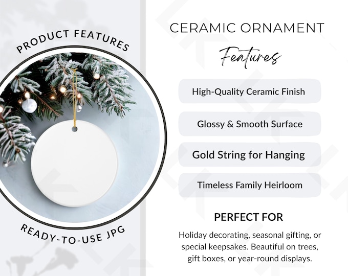 Etsy Listing Photo | Ceramic Ornament Features Image (Instant JPG Download)