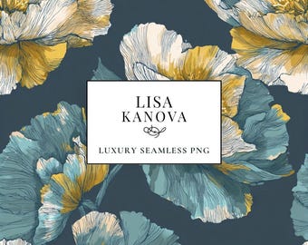 Floral Seamless Pattern: Luxury Wedding Invitation Design (PNG File)