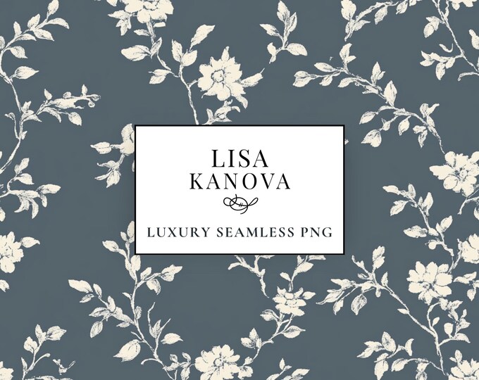 Floral Seamless PNG Pattern, Luxury Fabric Design (3600px x 3600px)