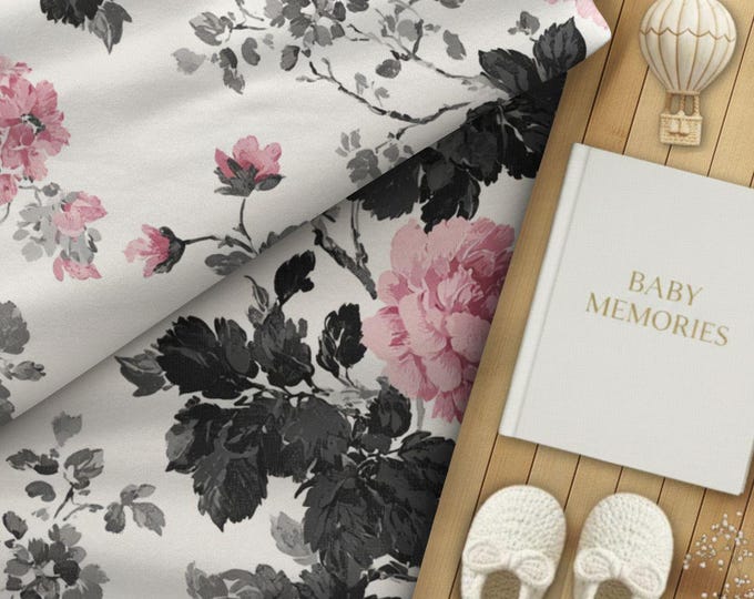 100% Pima Cotton Nursery or Kid's Room Modern Heirloom Floral Fabric