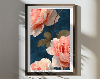 Oversized Floral Wall Art Print – Modern Flower Design (Digital Download)
