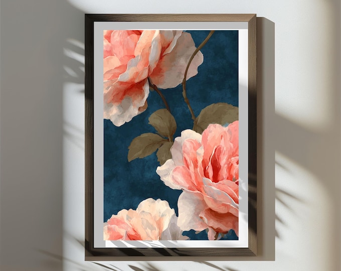 Oversized Floral Wall Art Print – Modern Flower Design (Digital Download)