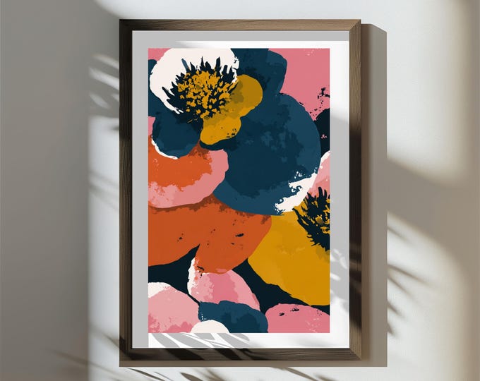 Oversized Floral Wall Art Print – Modern Flower Design (Digital Download)