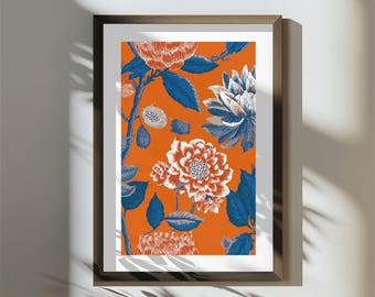 Statement Wall Art Print | Digital Download | Bold Maximalist Wall Art 24x36 | Gallery Wall Decor in Sunset at the Orangerie